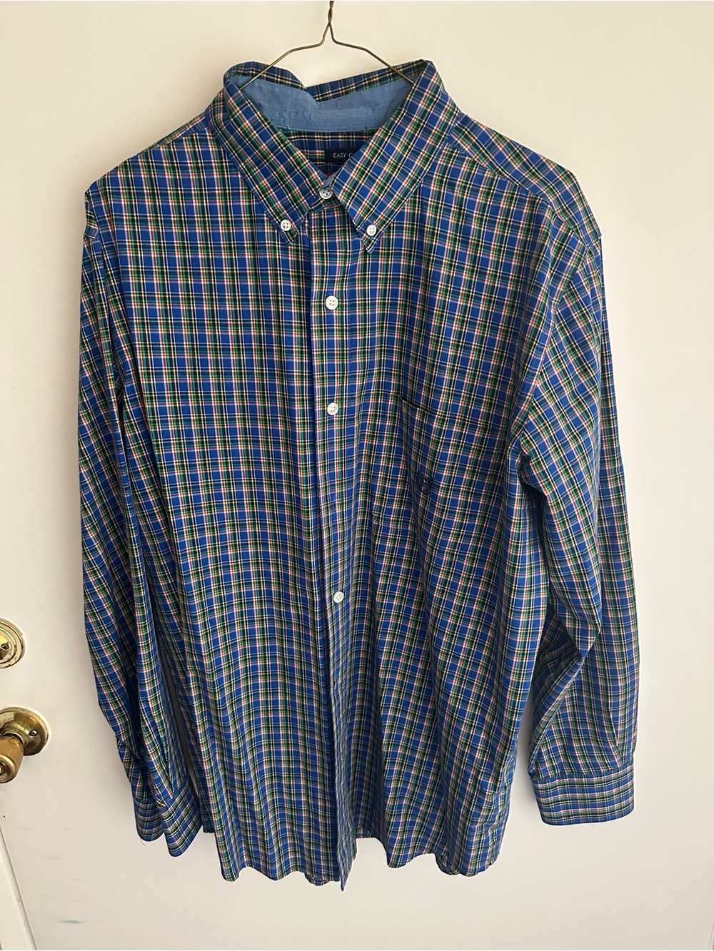 Chaps Green & Blue Plaid Button-Down Shirt